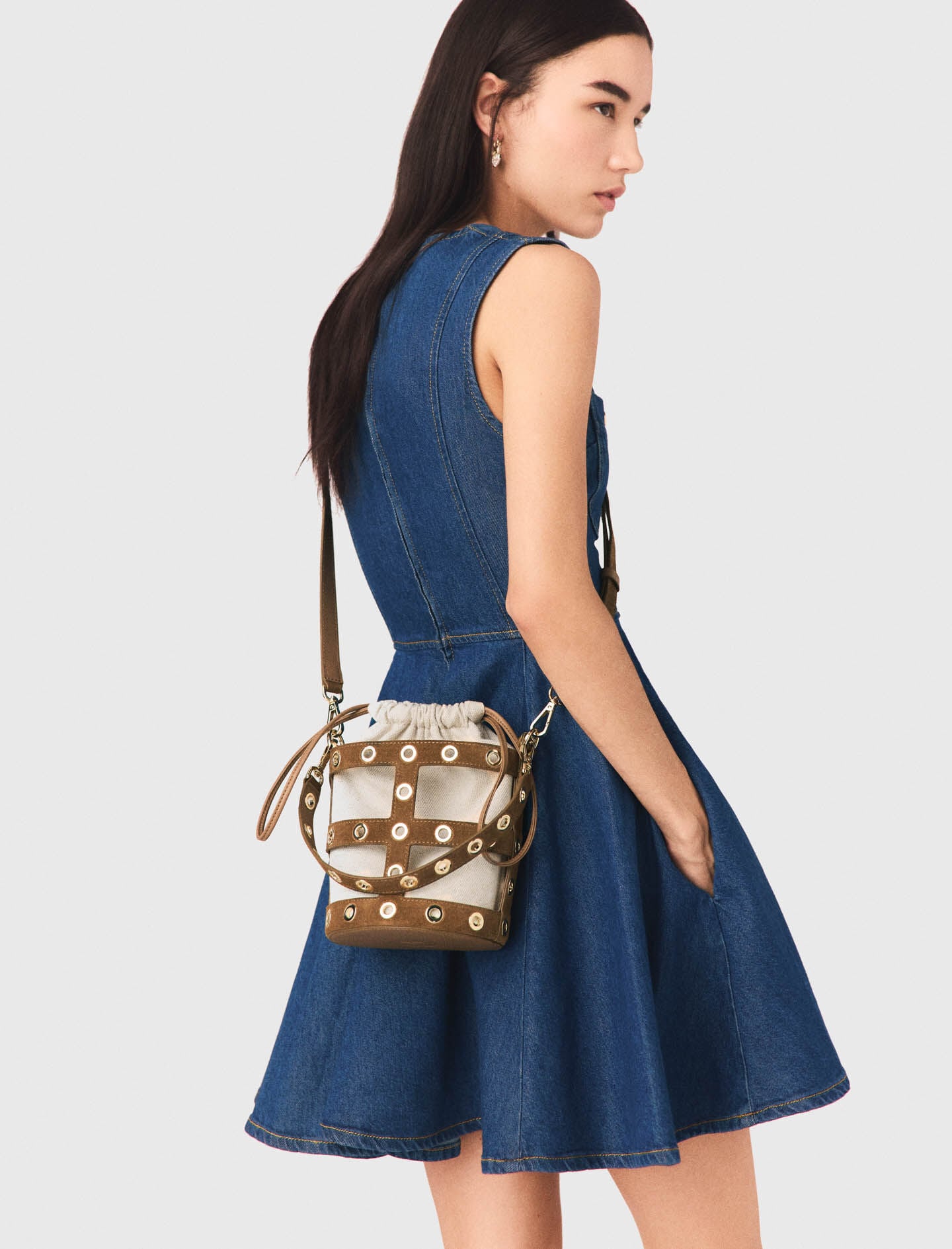 Maje Outlet / Suede Miss M bucket bag
