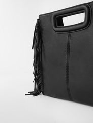 Maje On Sale / Smooth leather M bag with fringing