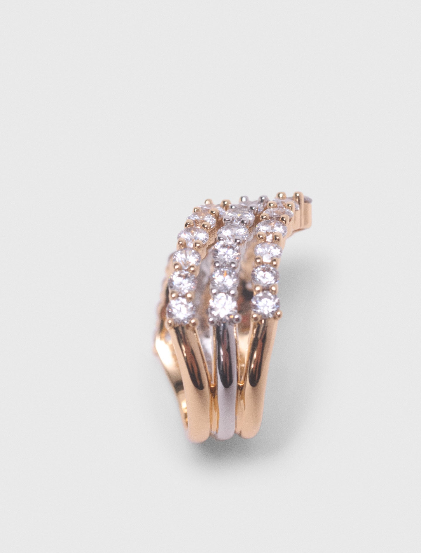 Maje New / Two-tone rhinestone ring