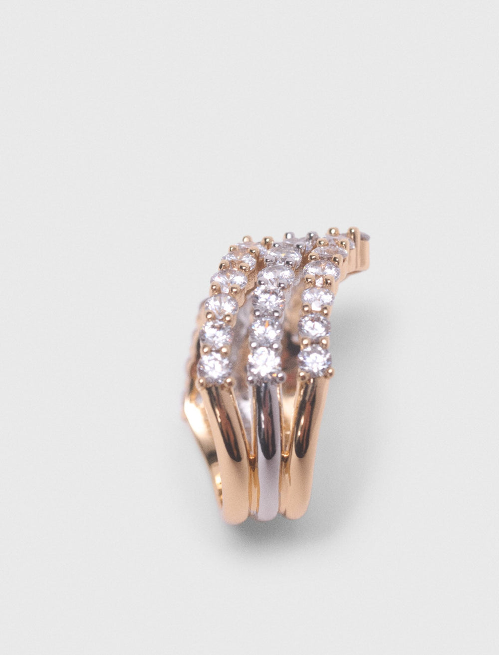 Maje New / Two-tone rhinestone ring