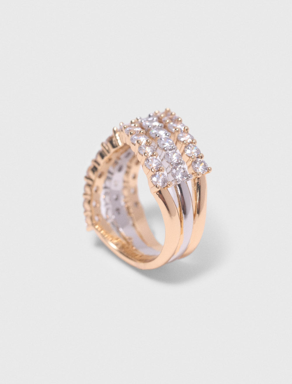 Maje New / Two-tone rhinestone ring