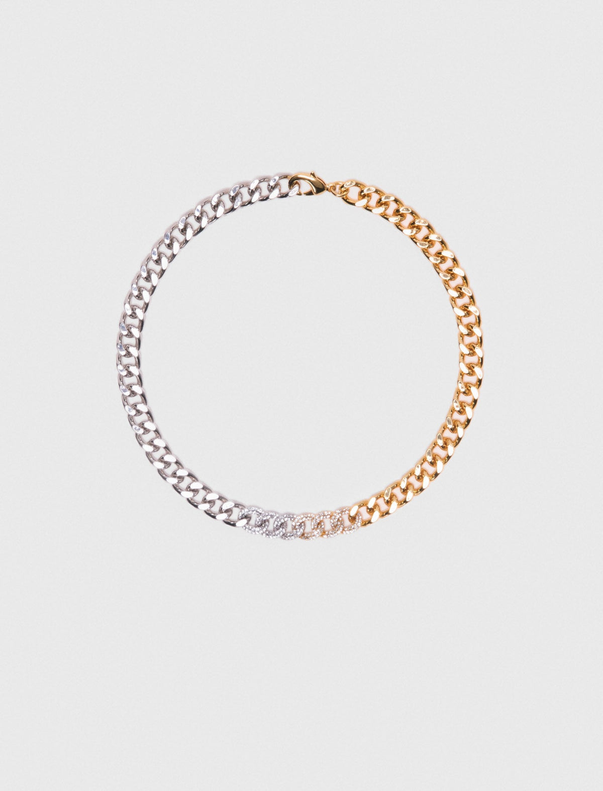 Maje Online / Two-tone rhinestone link necklace