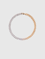 Maje Online / Two-tone rhinestone link necklace