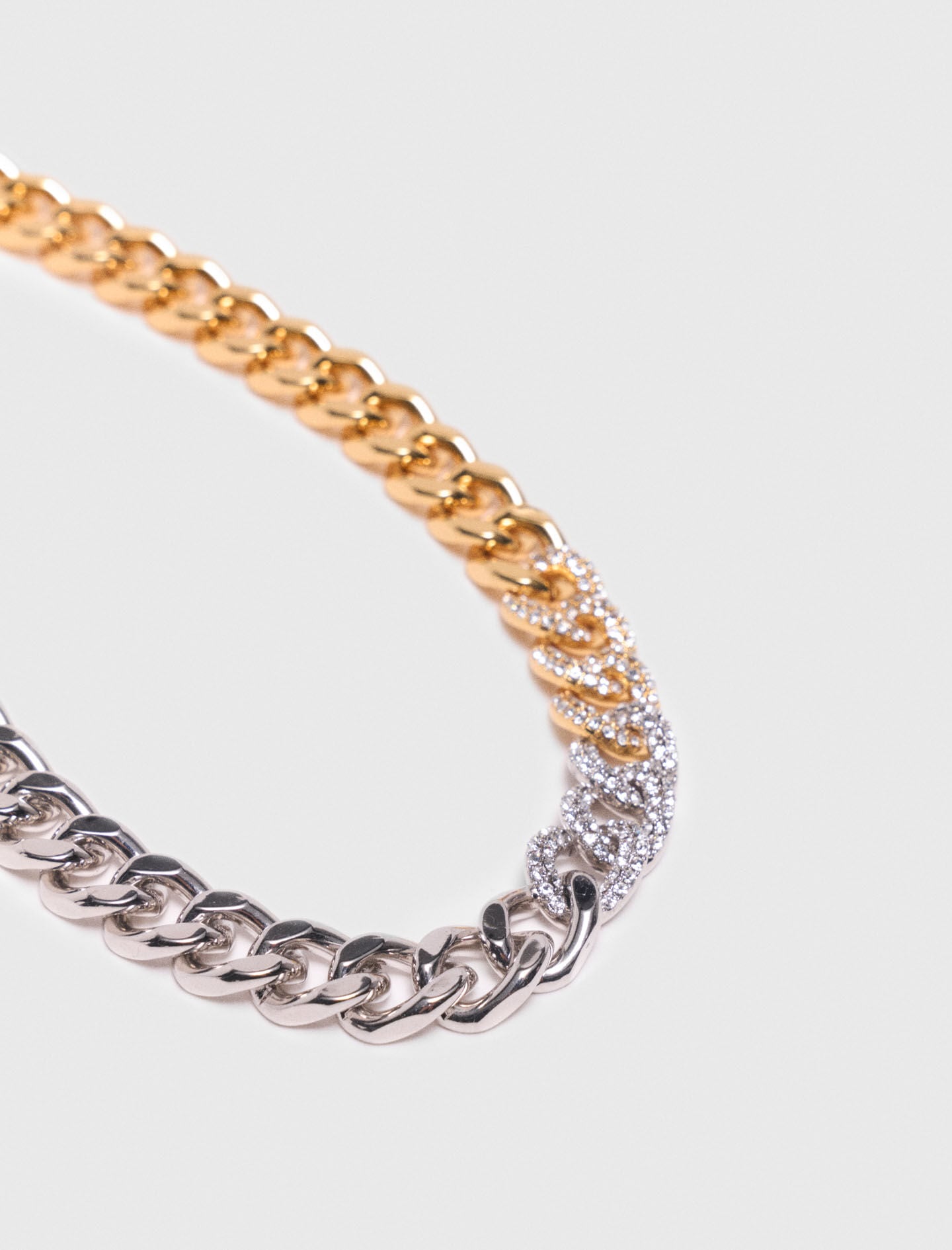 Maje Online / Two-tone rhinestone link necklace