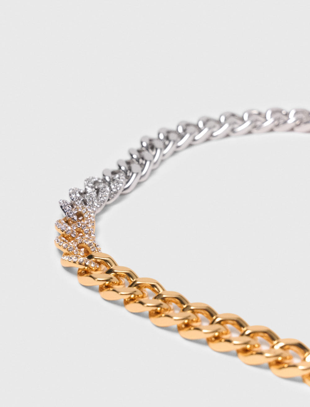 Maje Online / Two-tone rhinestone link necklace