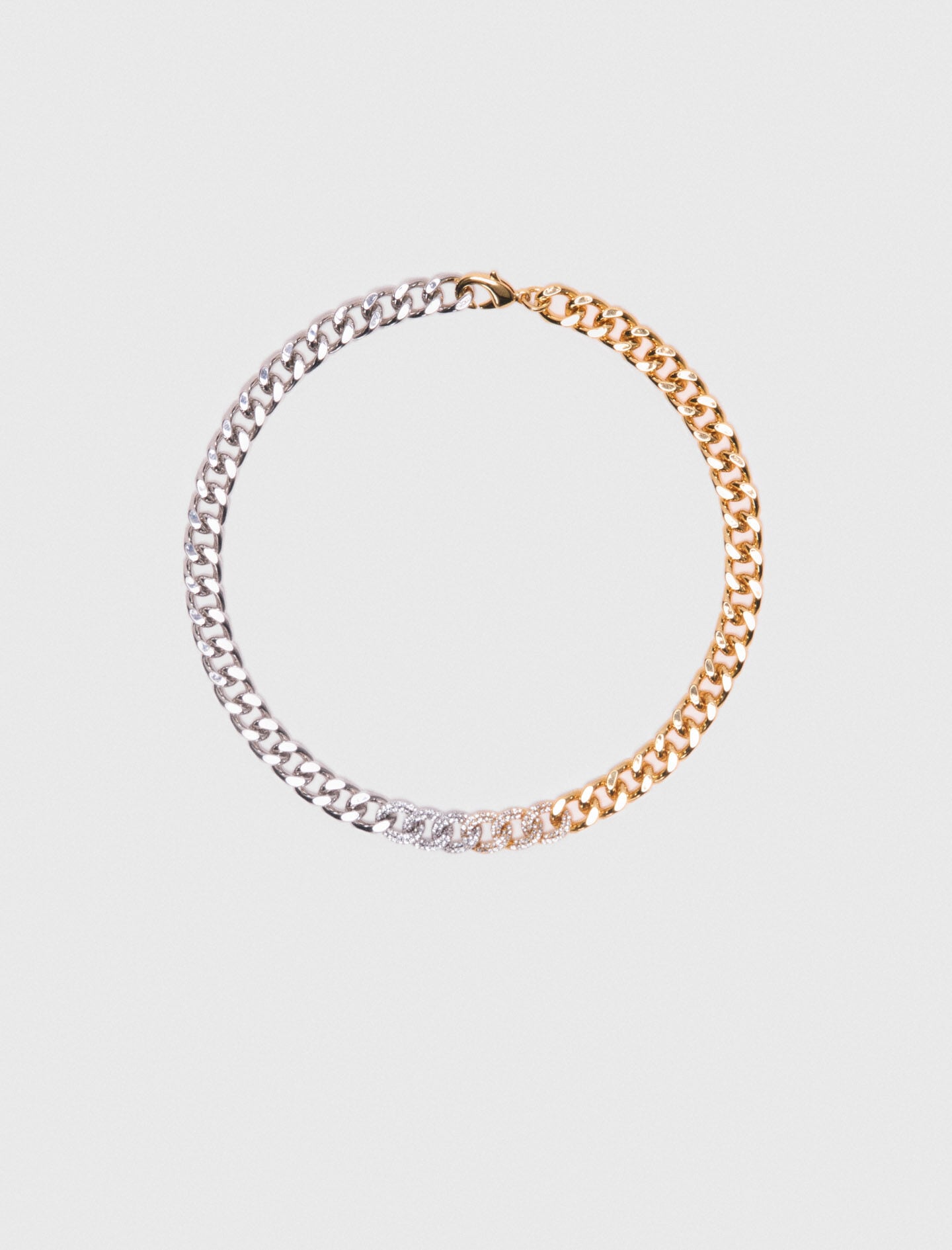 Maje Online / Two-tone rhinestone link necklace