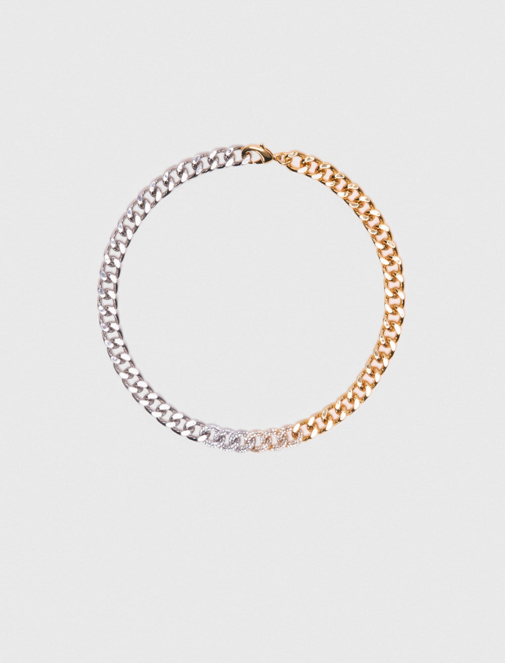 Maje Online / Two-tone rhinestone link necklace