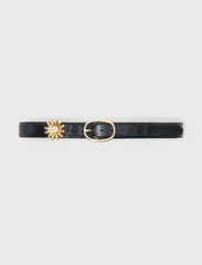 Maje Online / Leather belt with removable jewel