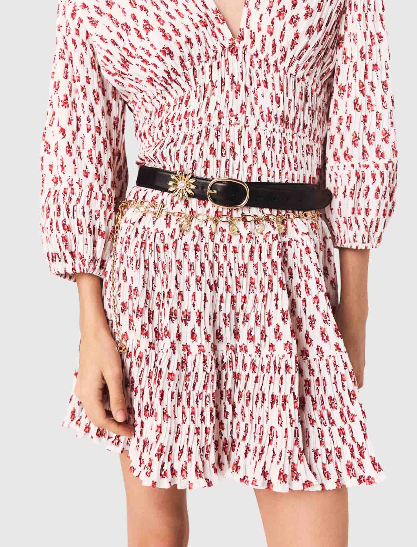 Maje Online / Leather belt with removable jewel