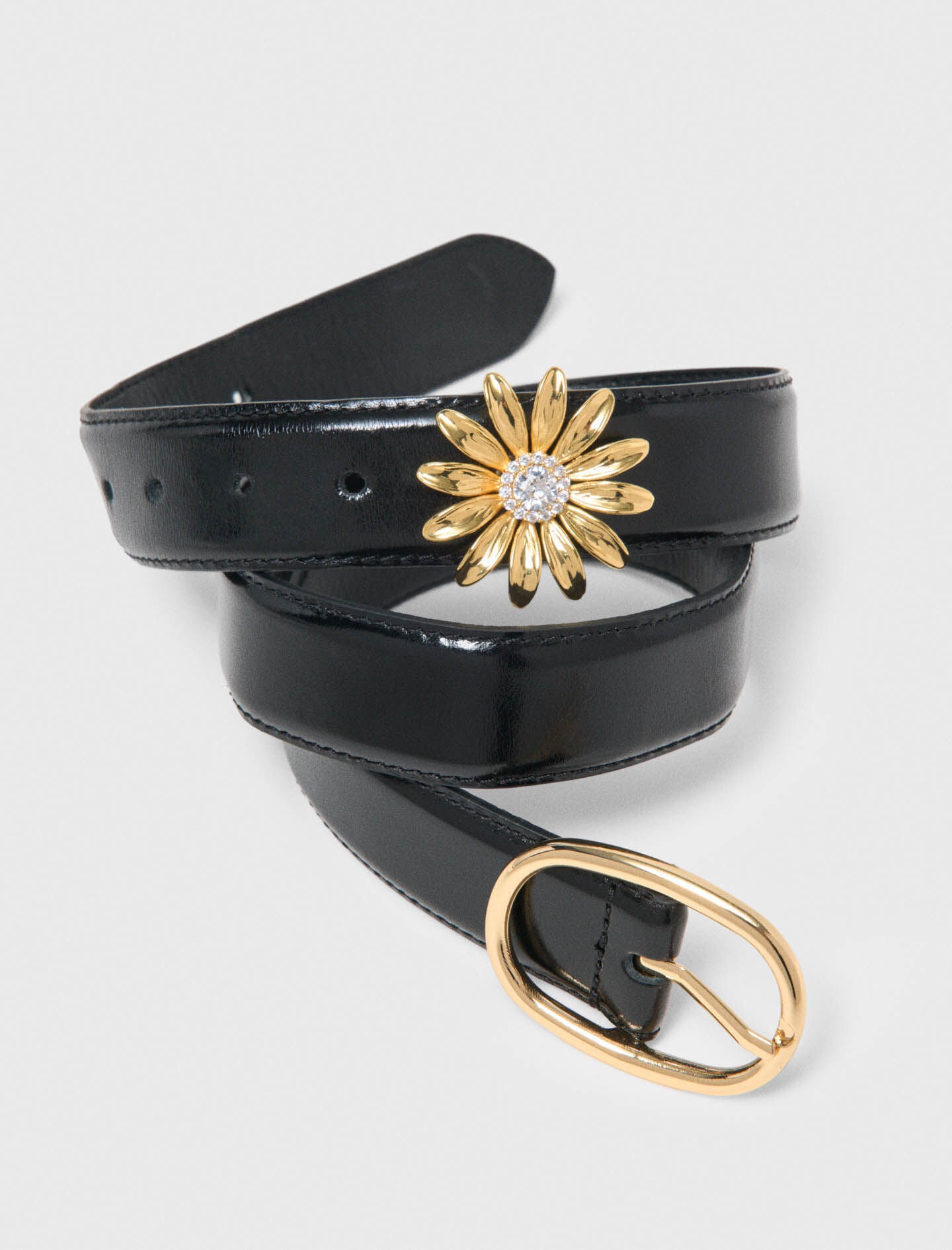Maje Online / Leather belt with removable jewel