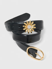 Maje Online / Leather belt with removable jewel