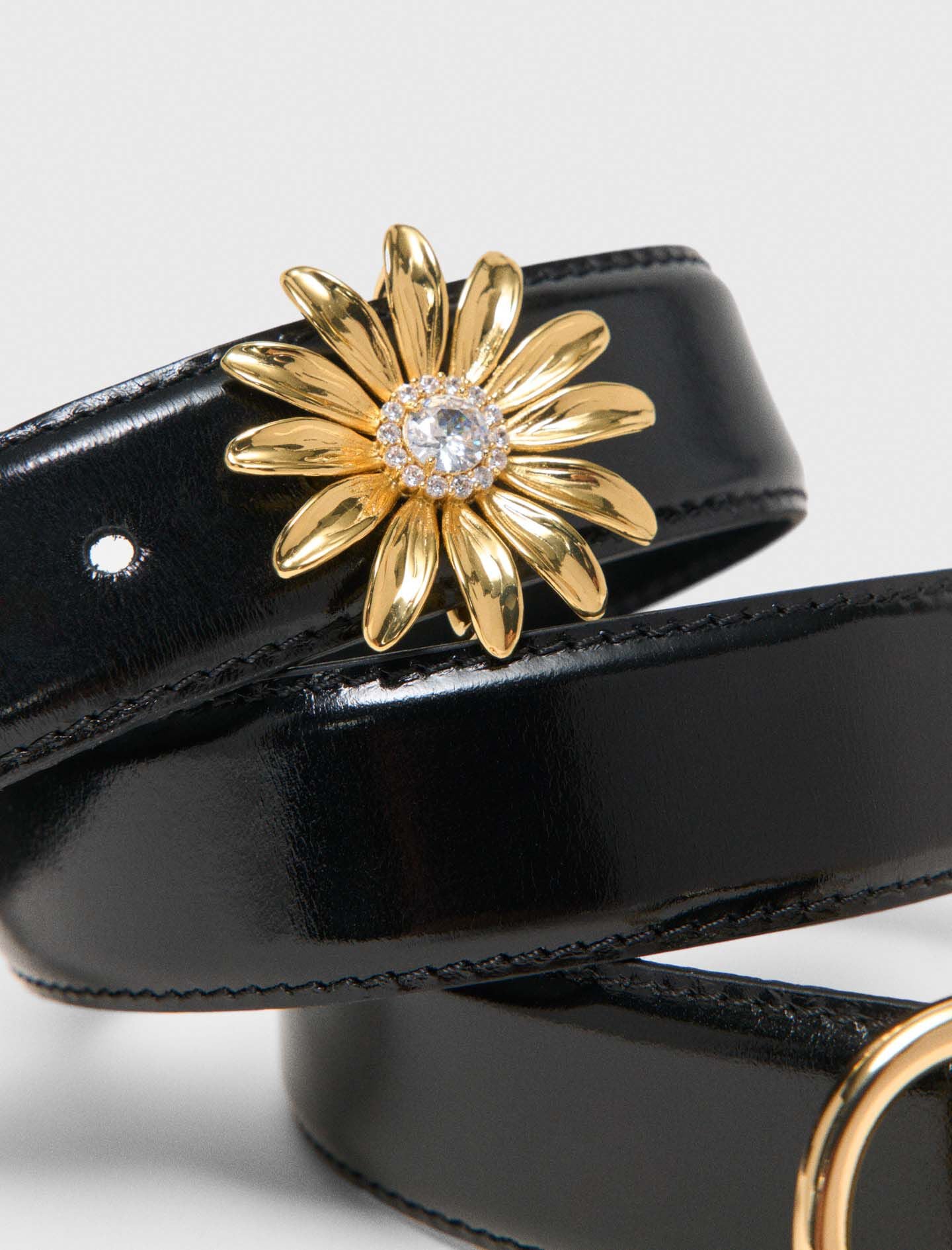 Maje Online / Leather belt with removable jewel