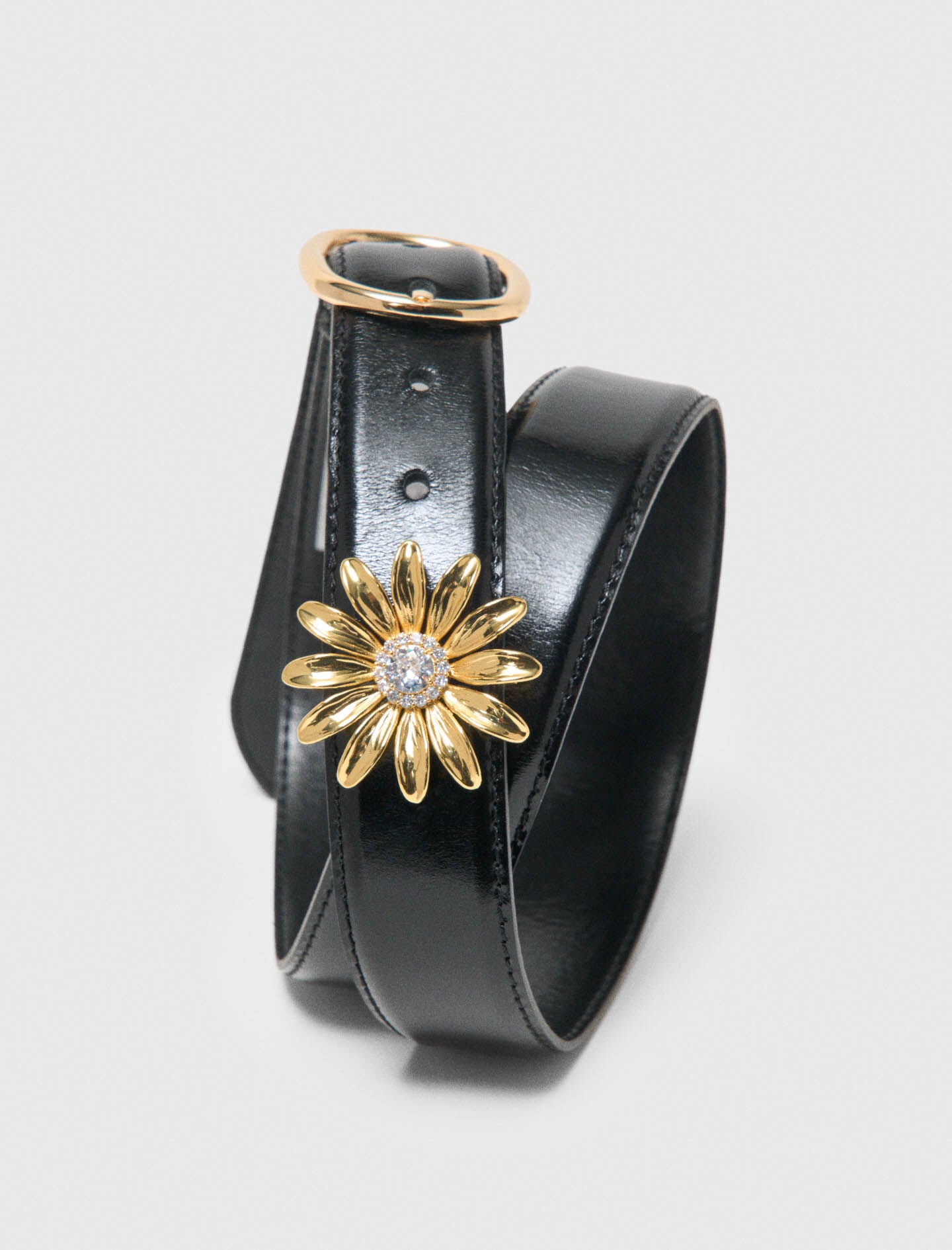 Maje Online / Leather belt with removable jewel