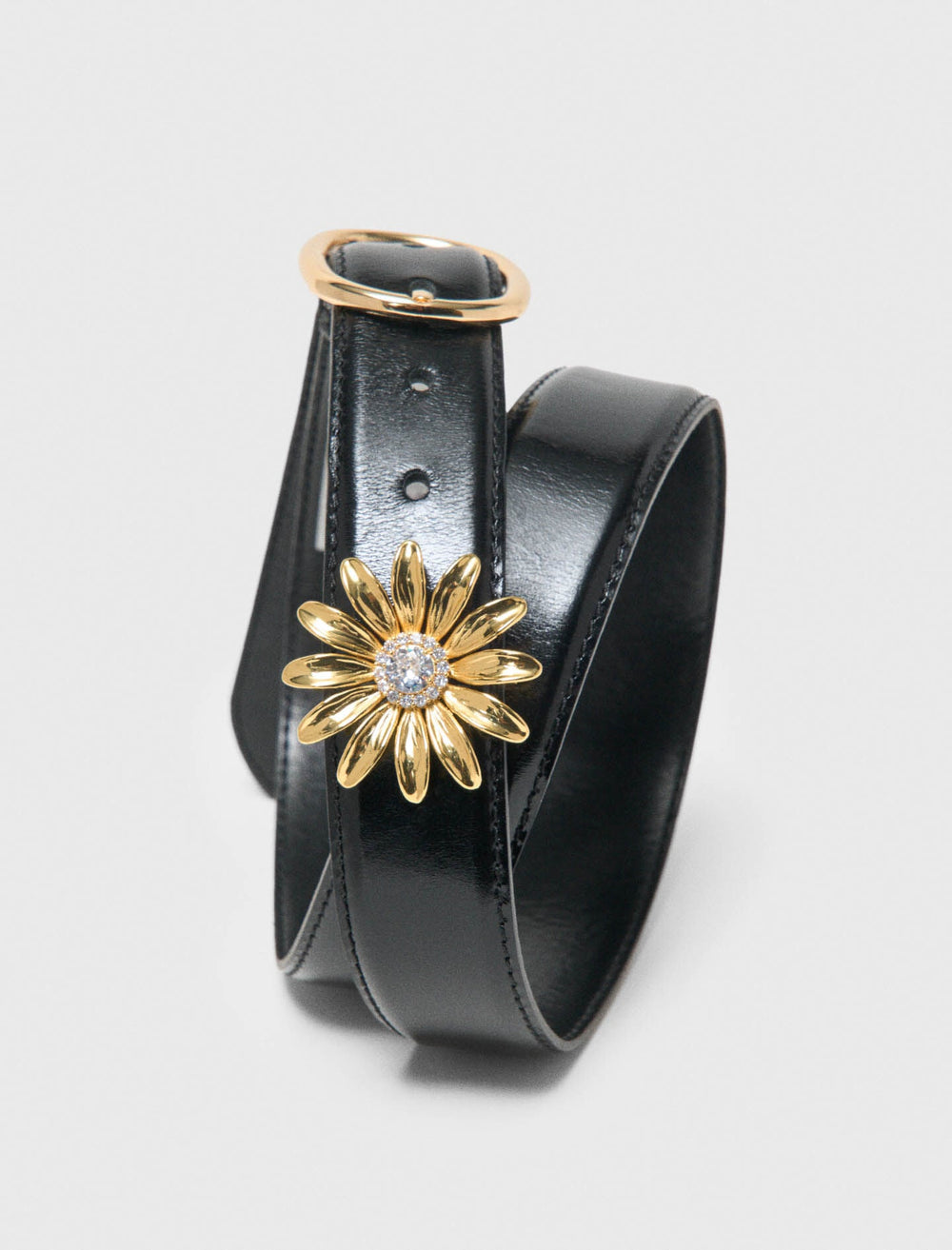 Maje Online / Leather belt with removable jewel