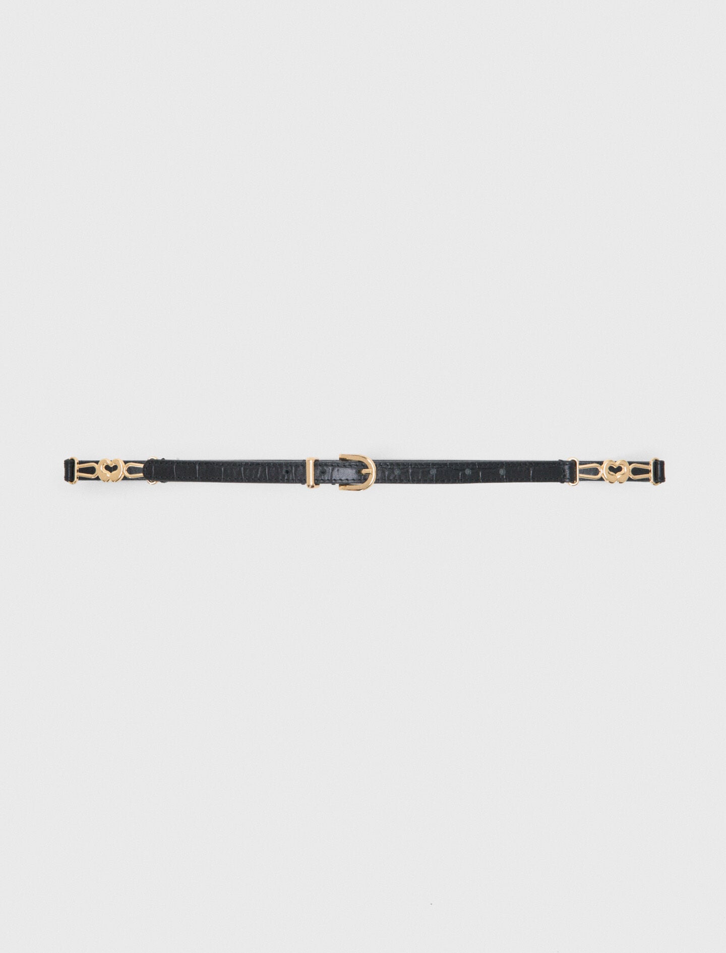 Maje Shop / Slim croc-effect leather belt