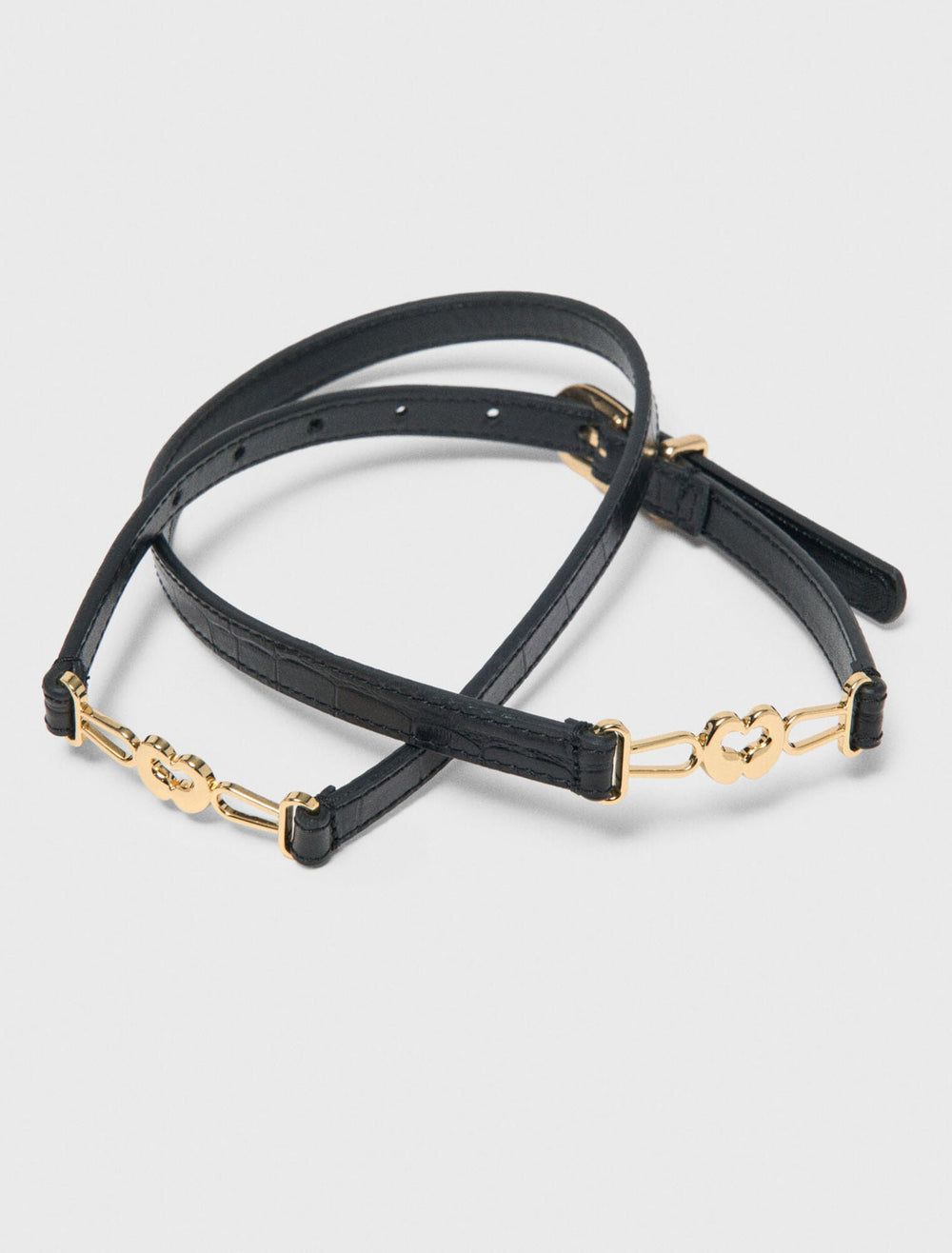 Maje Shop / Slim croc-effect leather belt