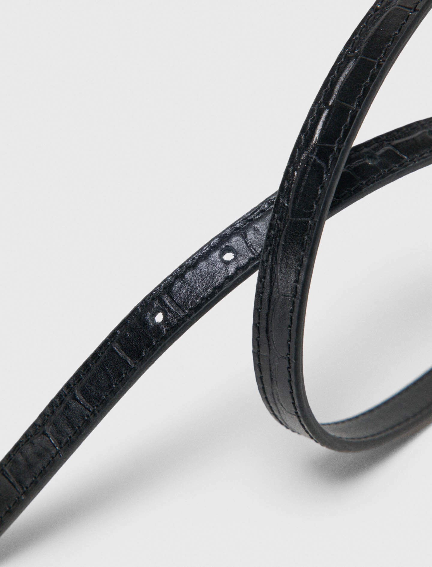 Maje Shop / Slim croc-effect leather belt