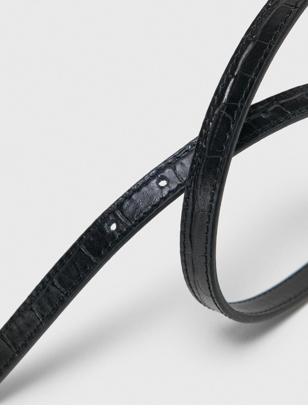 Maje Shop / Slim croc-effect leather belt