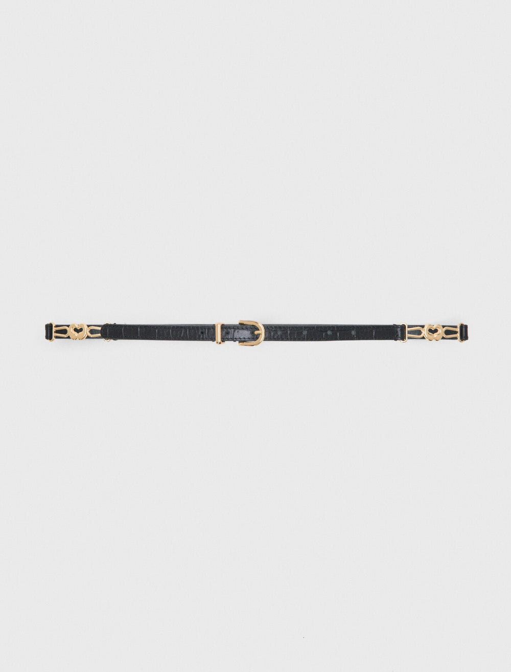 Maje Shop / Slim croc-effect leather belt