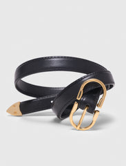 Maje Outlet / Double-buckle leather belt