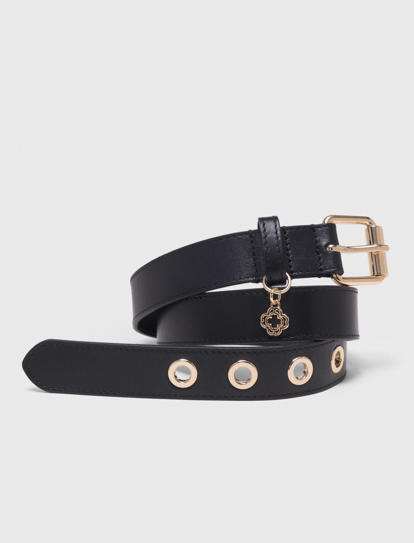 Maje Discount / Leather belt with Miss M buckle