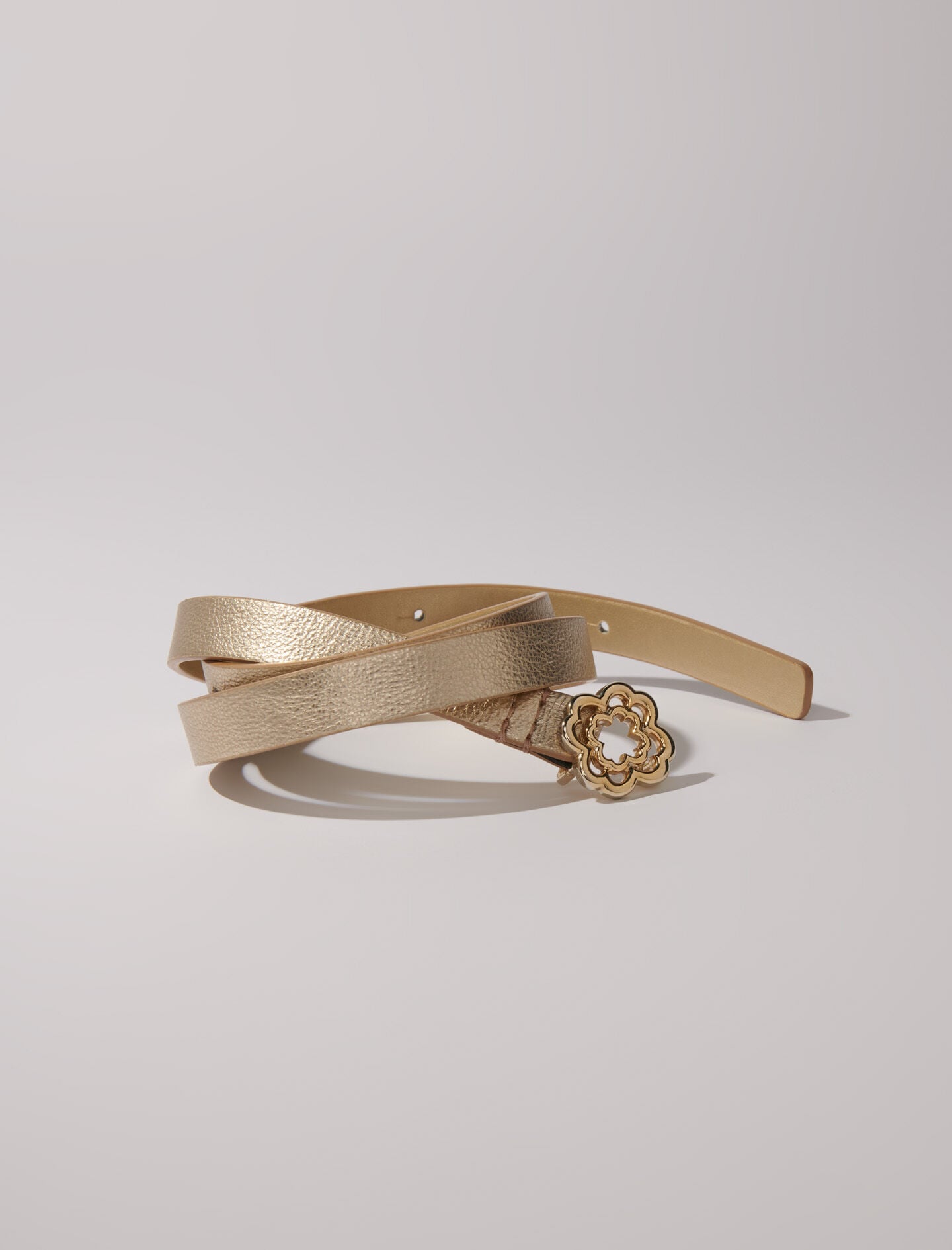 Maje Sale / Slim belt with Clover buckle