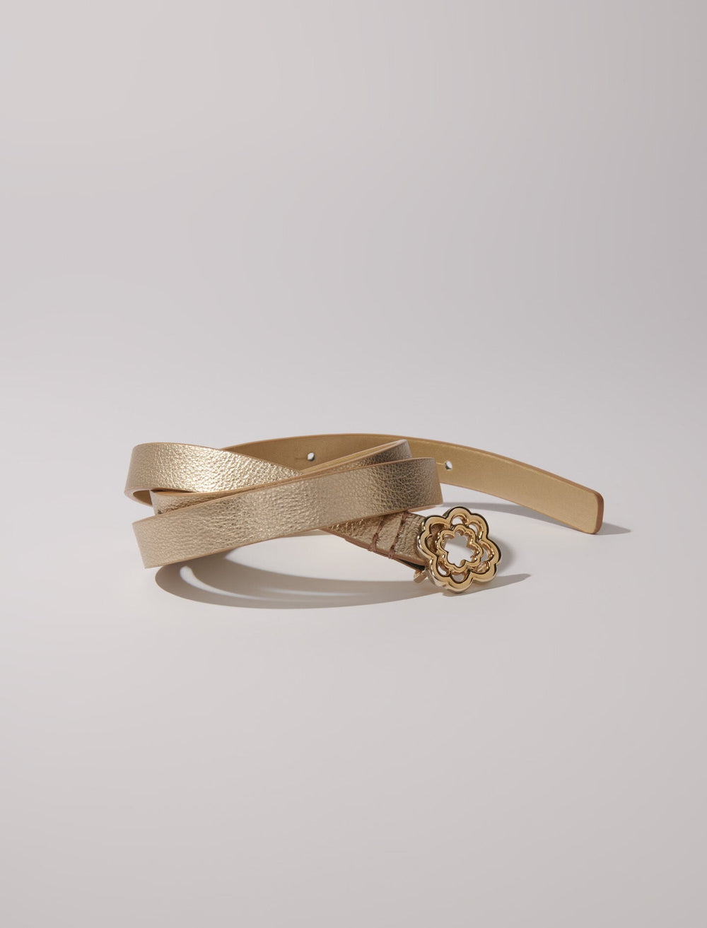 Maje Sale / Slim belt with Clover buckle