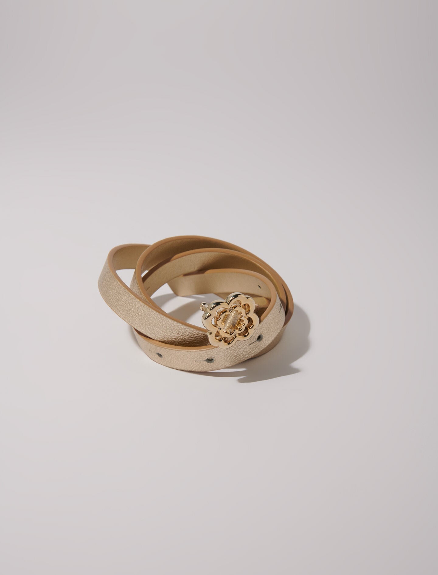 Maje Sale / Slim belt with Clover buckle