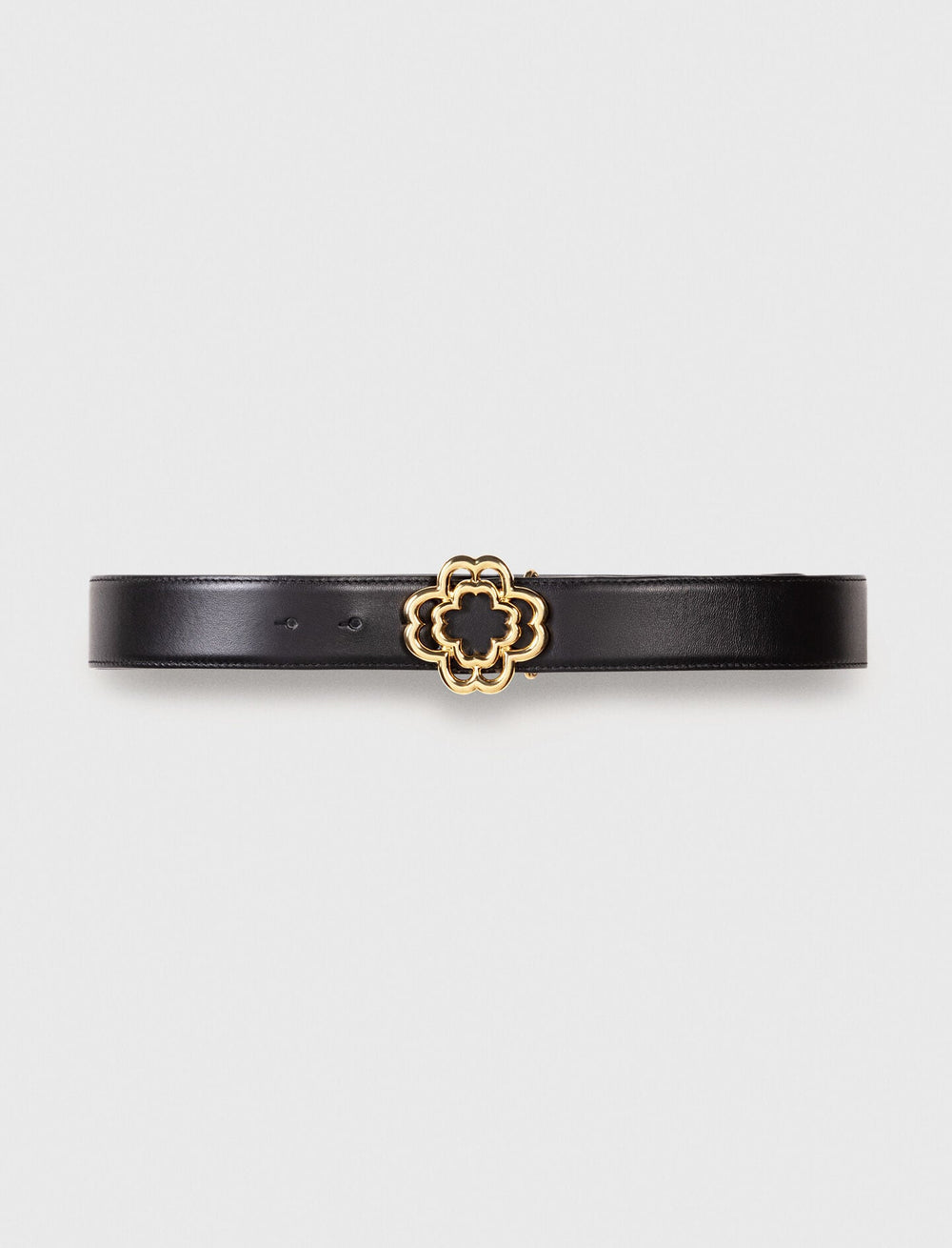 Maje Discount / Leather belt with Clover logo