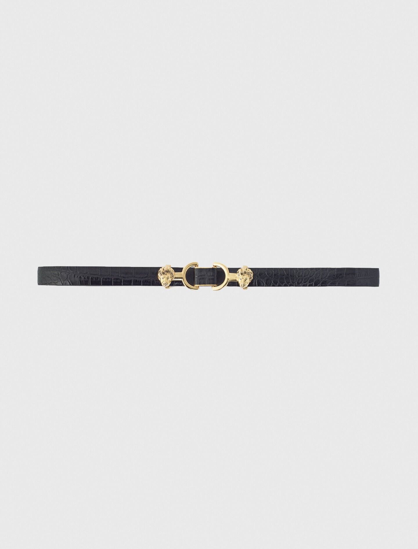 Maje Shop / Thin leather belt with lion bit