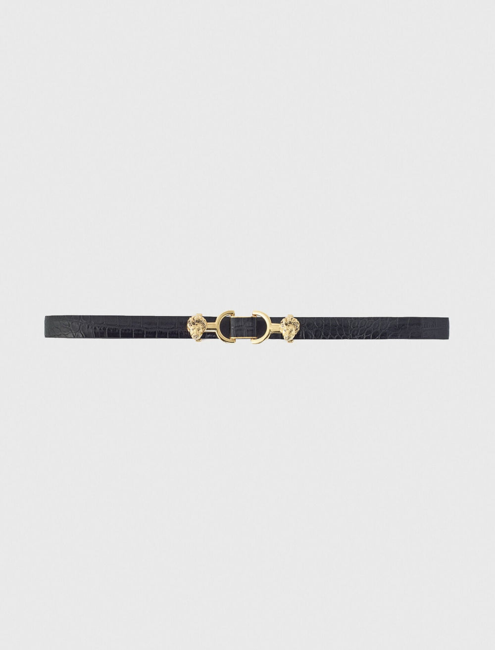 Maje Shop / Thin leather belt with lion bit