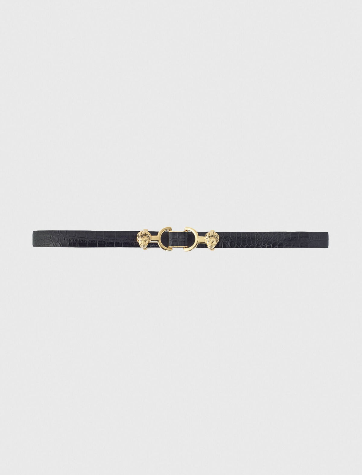 Maje Shop / Thin leather belt with lion bit