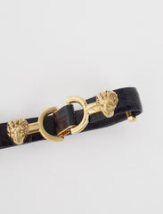 Maje Shop / Thin leather belt with lion bit