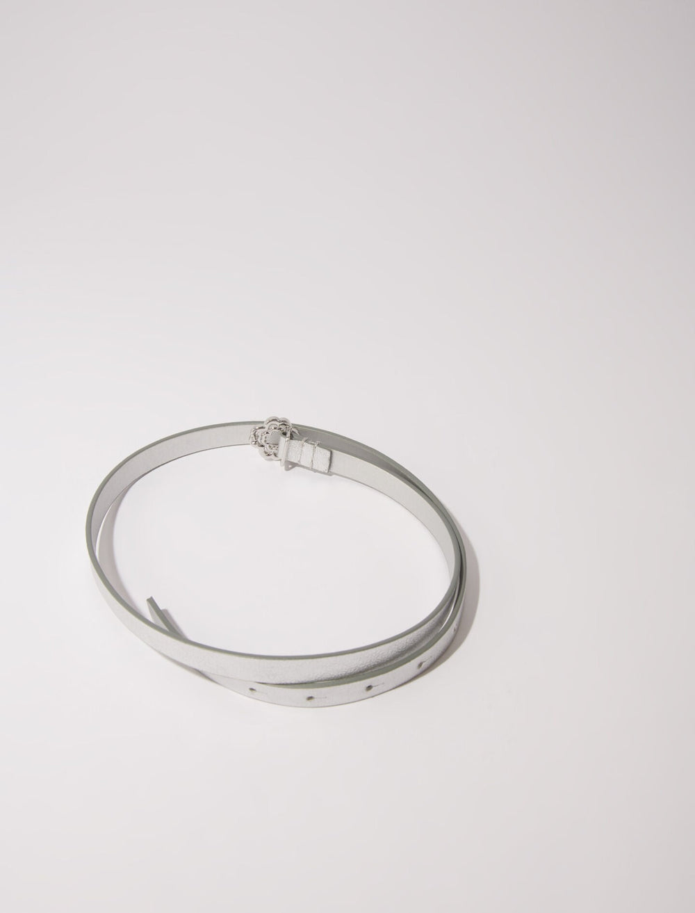 Maje On Sale / Slim belt with Clover buckle