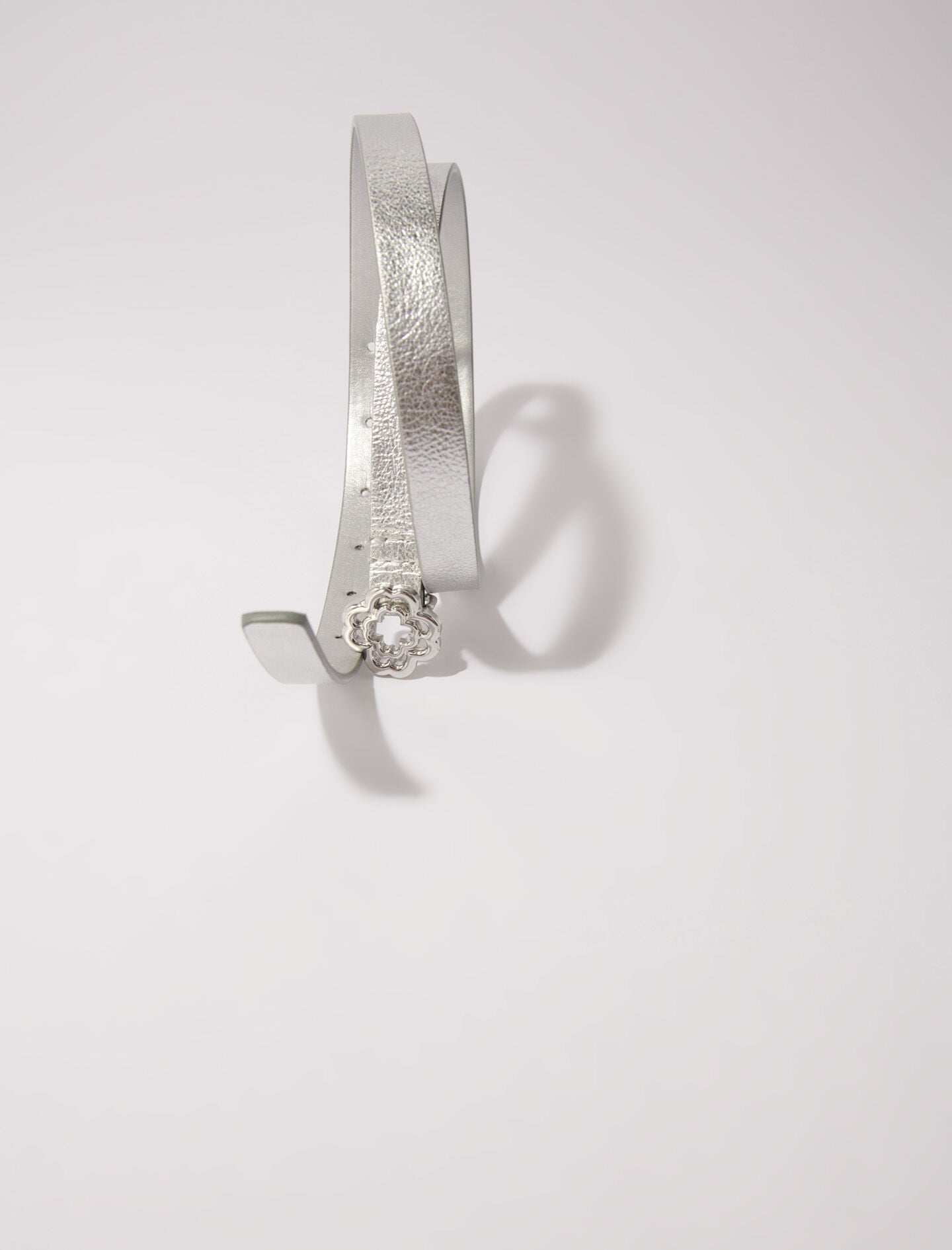 Maje On Sale / Slim belt with Clover buckle