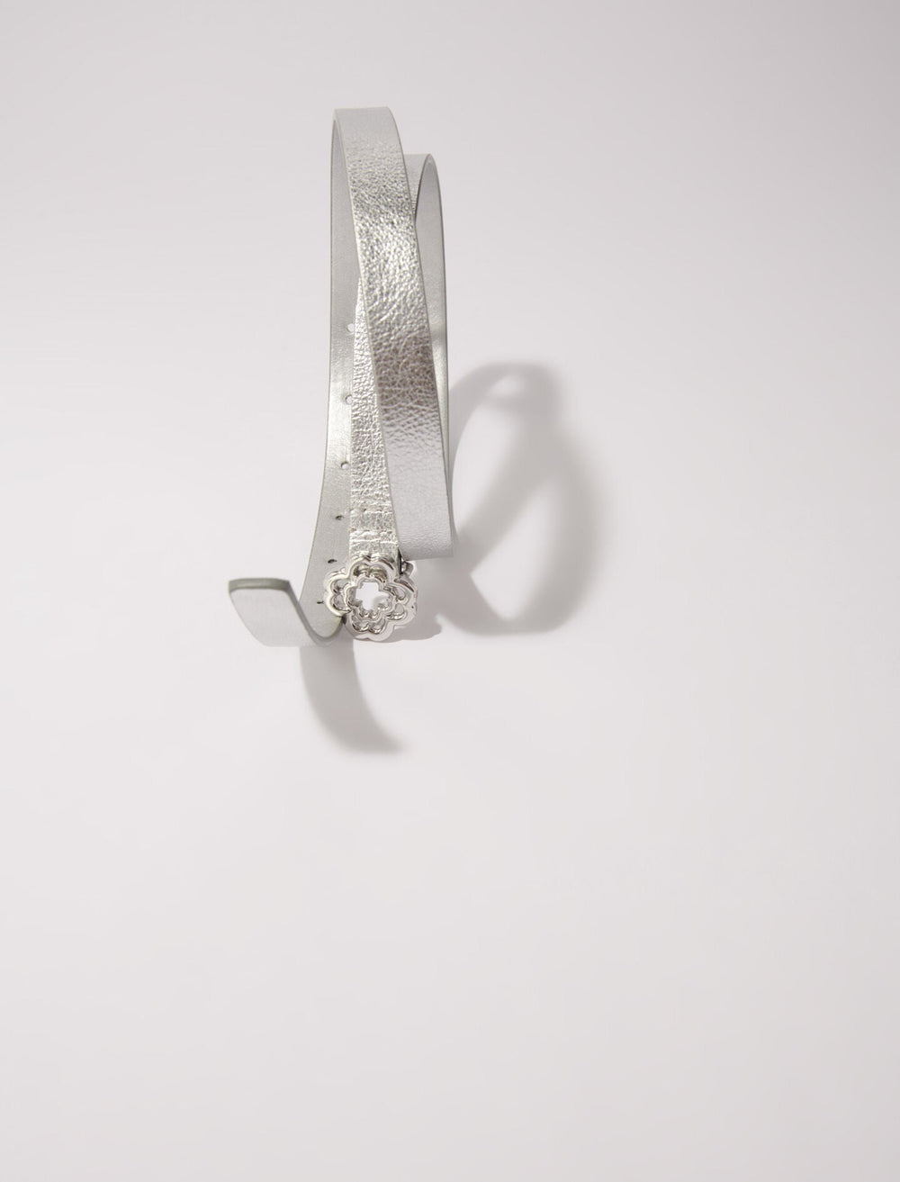 Maje On Sale / Slim belt with Clover buckle