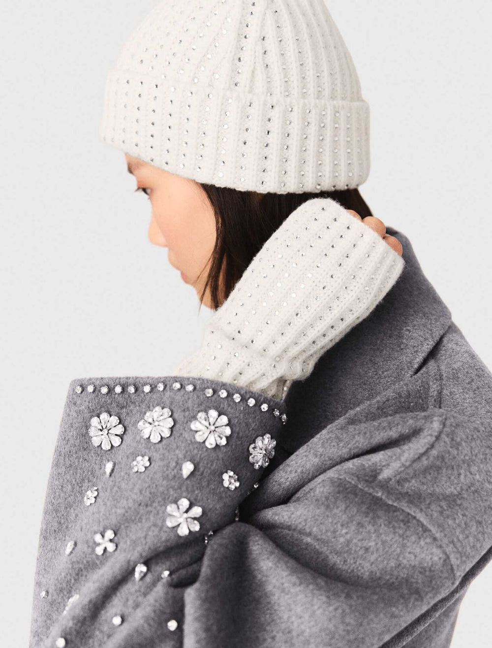 Maje Outlet / Wool and rhinestone mittens