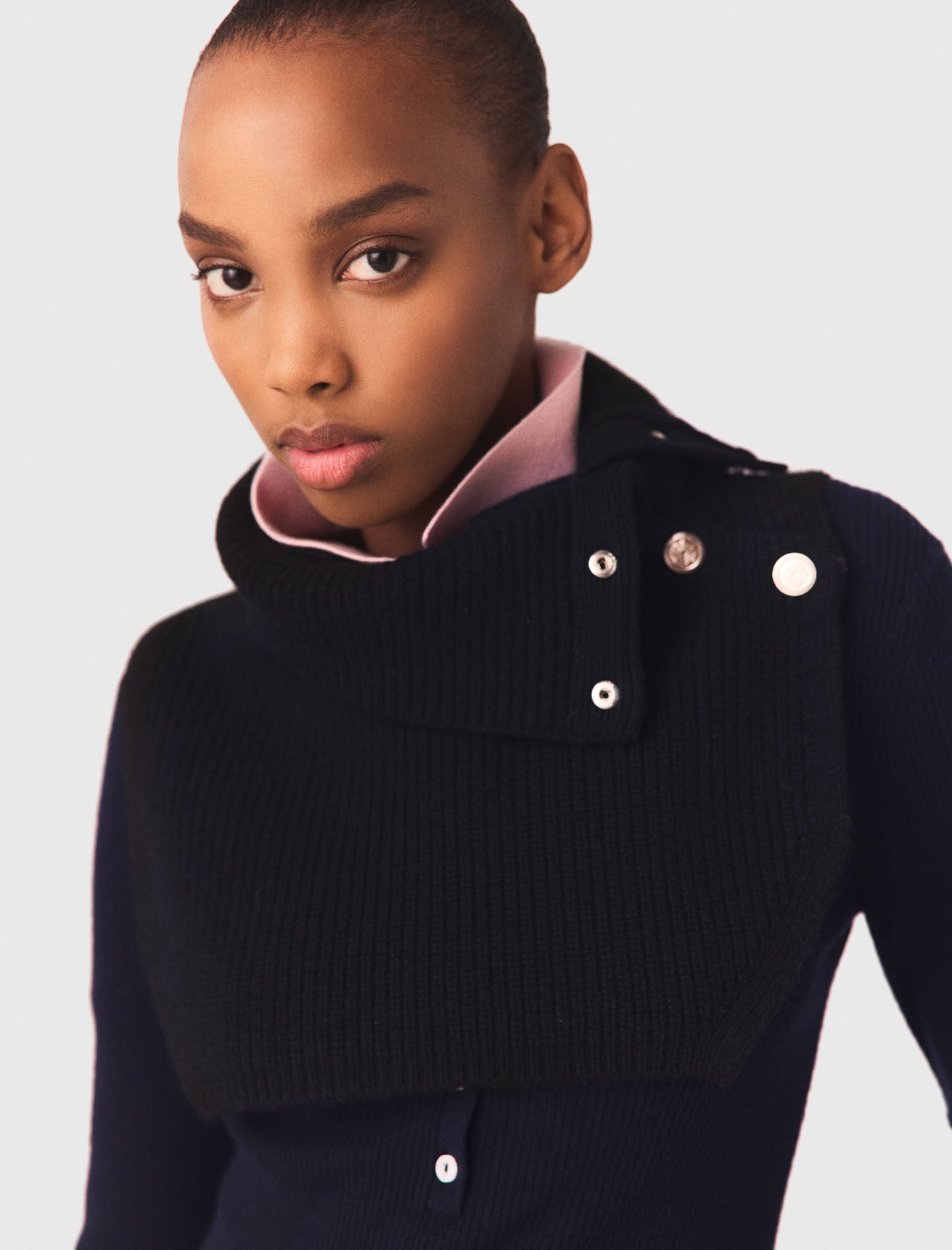 Maje Discount / Button-up wool mix collar wrap